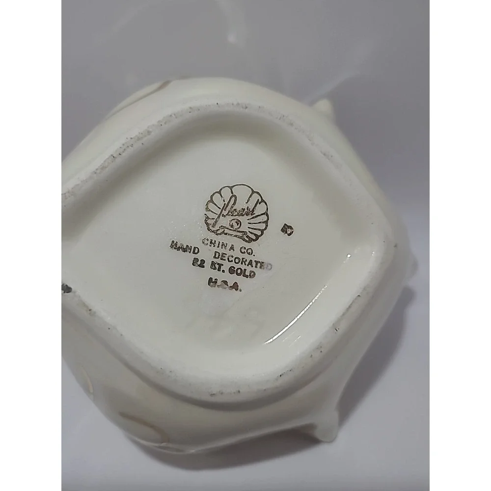 Small Lusterware Swan‎ Candle Holder Pearl China Co Hand Decorated 22KT Gold USA